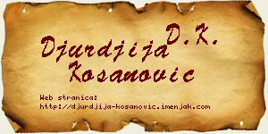 Đurđija Kosanović vizit kartica